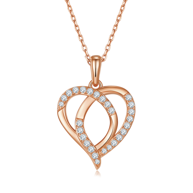 交芯爱心PendantS925银Moissanite厘石D级0.38ct